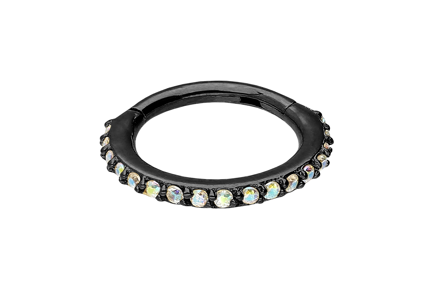 Chirurgenstahl Segmentring Clicker EINGEFASSTE KRISTALLE ++SALE++
